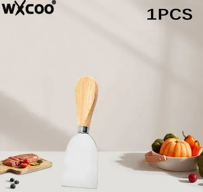 스테인리스 스틸 치즈 나이프 세트 치즈 슬라이스 커터 치즈 스프레딩 나이프 포크 주방용 샤쿠테리 보드, 04 D