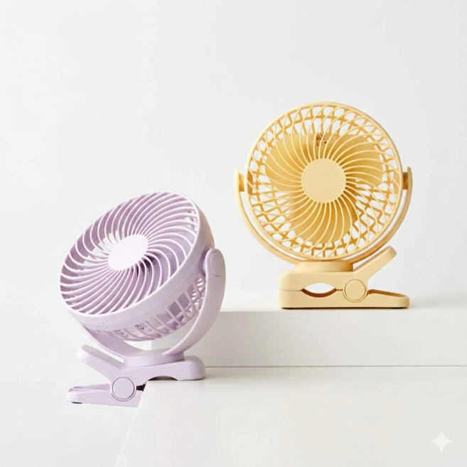 [모던하우스] 안전하고 360도 회전이 자유로운 3 IN1 무선 집게형 선풍기 라벤더퍼플