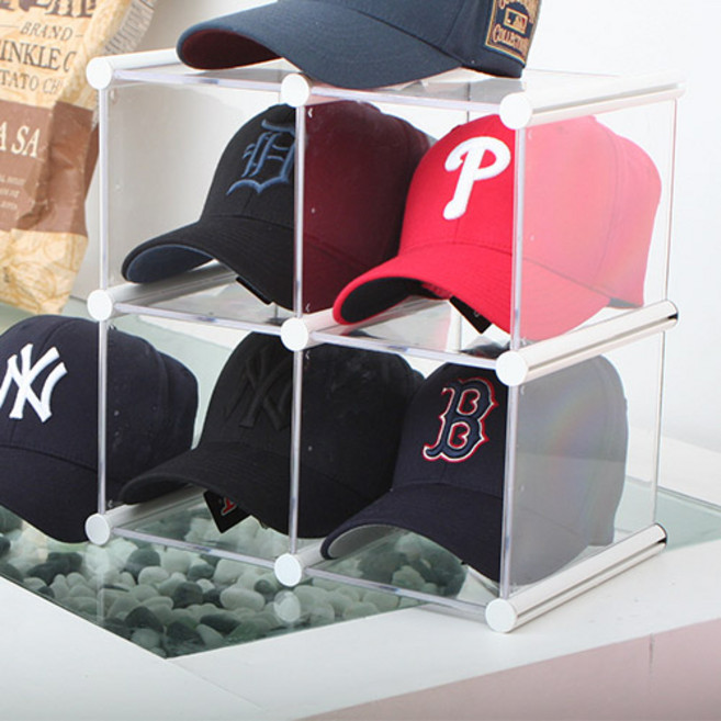 엠블럭&스페셜 모자정리대 모자케이스 모자보관함 모자진열장 야구모자 보관함 스냅백 뉴에라 수납, 1세트