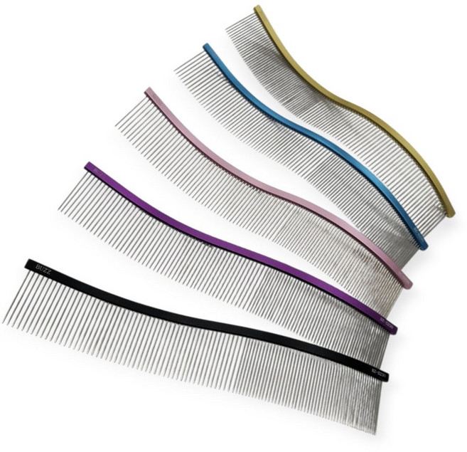 BUZZ 버즈콤 9인치 에스콤 BZ-S230 S콤 23Cm엉킴방지빗 강아지 고양이, 1개, 블루