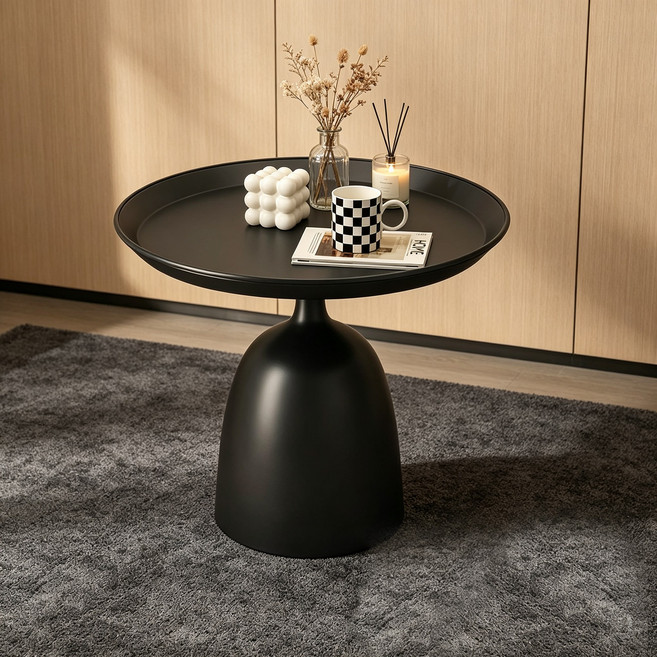 圓矮桌, 啞光黑【保固一年】矮款