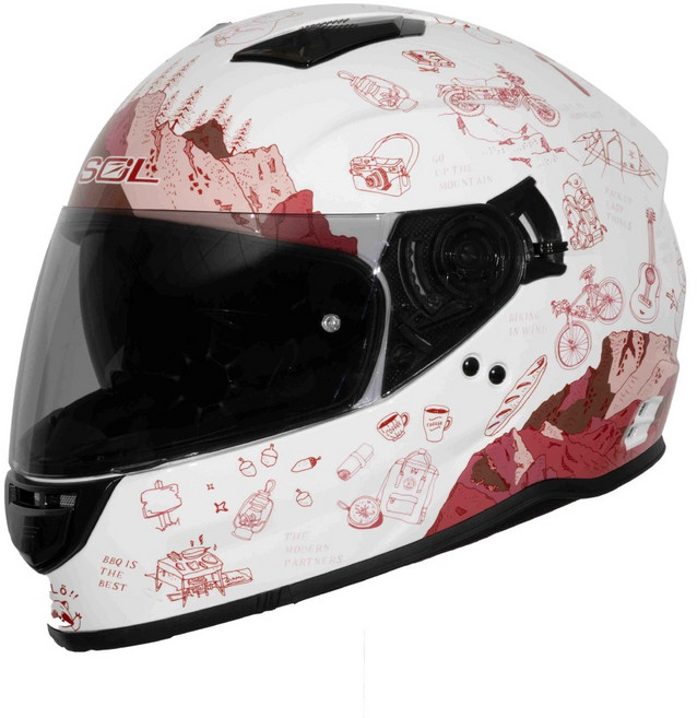 SOL SF-7 探險者 全罩式安全帽, 白紅