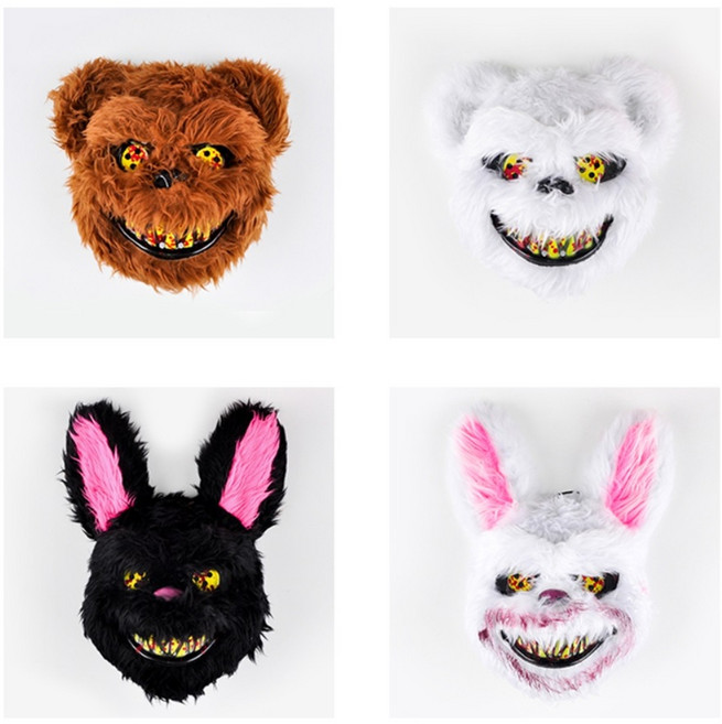 엽기 좀비 곰 토기 가면 공포 할로윈 호러 섬뜩한 분장, 엽기좀비가면(백곰)