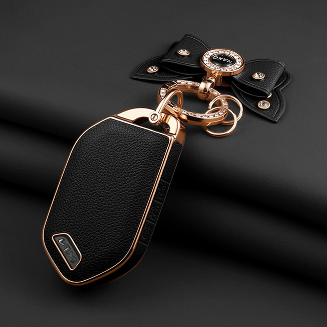 HAKO 소프트2.0 가죽TPU 차키케이스+나비키링 (5버튼/7버튼), K-13 (7버튼), 블랙