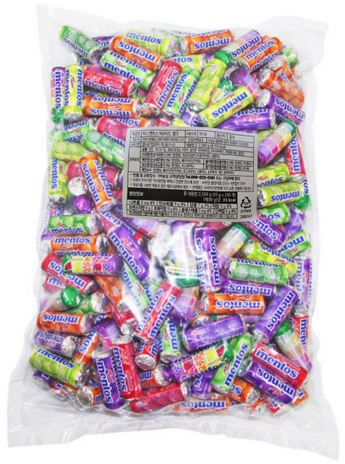 (미야네점빵) 미니멘토스 어쏘티트 벌크 250개입 1봉지 대용량, 250개, 10g