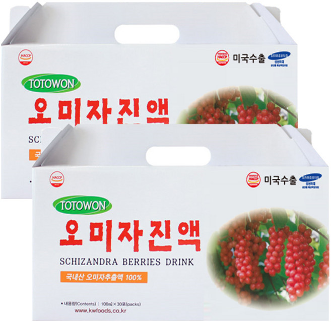 강원식품 오미자진액 100mL 60포 1세트 (할인중)