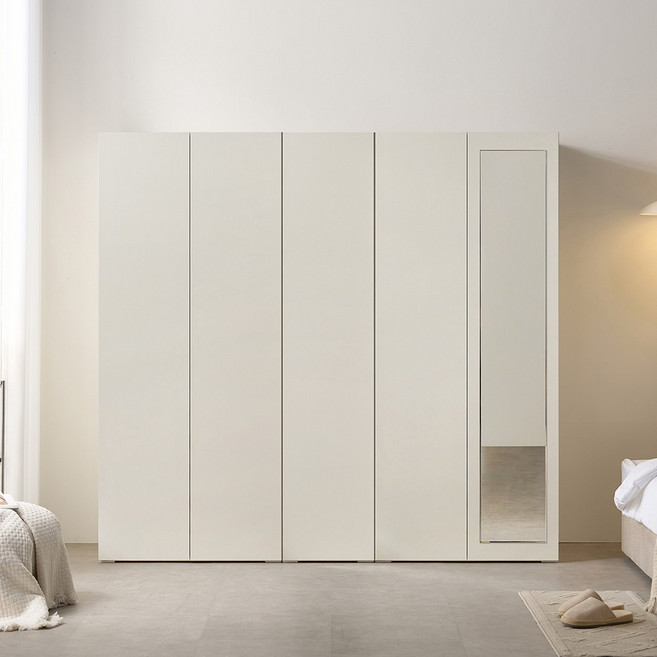 [케이컴퍼니] LPM 이음 푸시2000장롱세트DDM(옷장+400도어옷장+거울이불장), 화이트