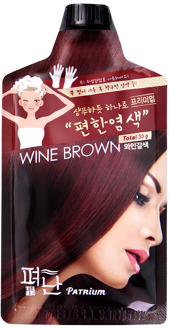 펴난염색 샴푸하듯 하나로 프리미엄 편한염색약, 와인갈색, 1개