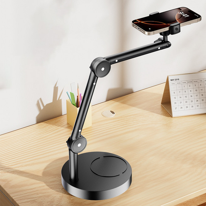 콜콜러브 탁상용 휴대폰 거치대 수직촬영 핸드폰거치대 접이식 각도조절 스마트폰 스탠드 탁상 거치대, 1개, 블랙