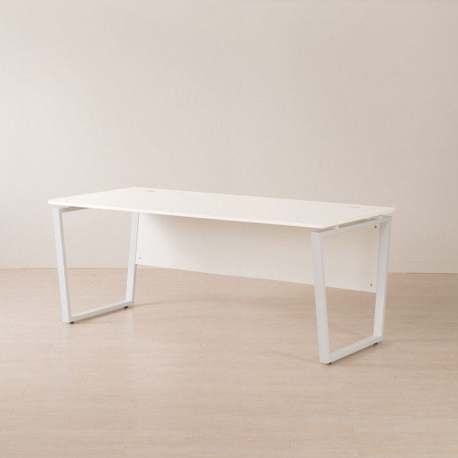 아늘 1800x800 컴퓨터책상 사무용책상, 화이트 프레임+화이트 상판