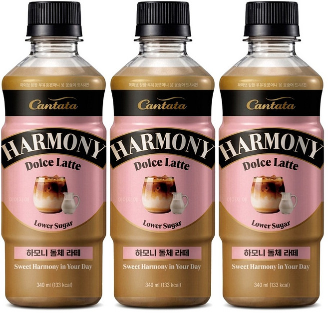 칸타타 하모니 돌체라떼 340ml 커피음료, 4개