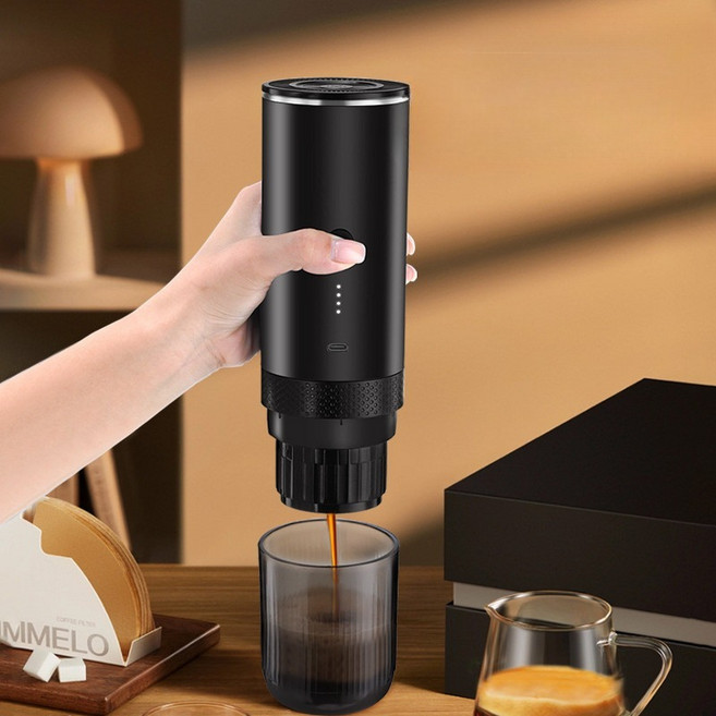 휴대용 무선 충전식 에스프레소 캡슐커피머신 가정용 카페 커피기계 캡슐커피 디카페인 커피캡슐 거치대 포함, 화이트, 단일 모델