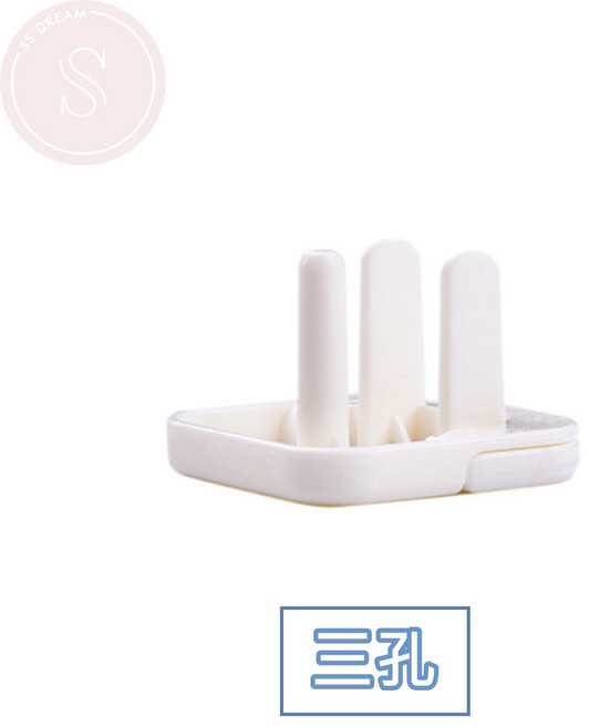安全插座保護蓋 兒童防觸電防塵, 1個, 三孔, N/A