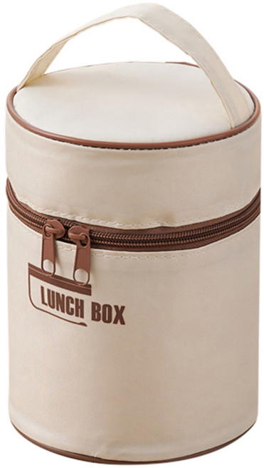 SGAKIC 진공 도시락통 2단 3단 4단 적용 보온 가방, 베이지, 1개