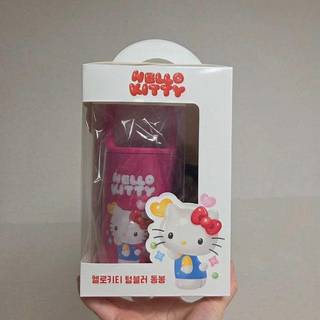 세븐일레븐 헬로키티 루프 손잡이 텀블러 세트 핑크, 1개