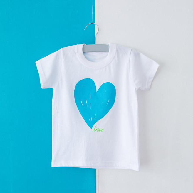 러브티 화이트 - 가족 교회 성당 단체티 예쁜 하트티 라운드