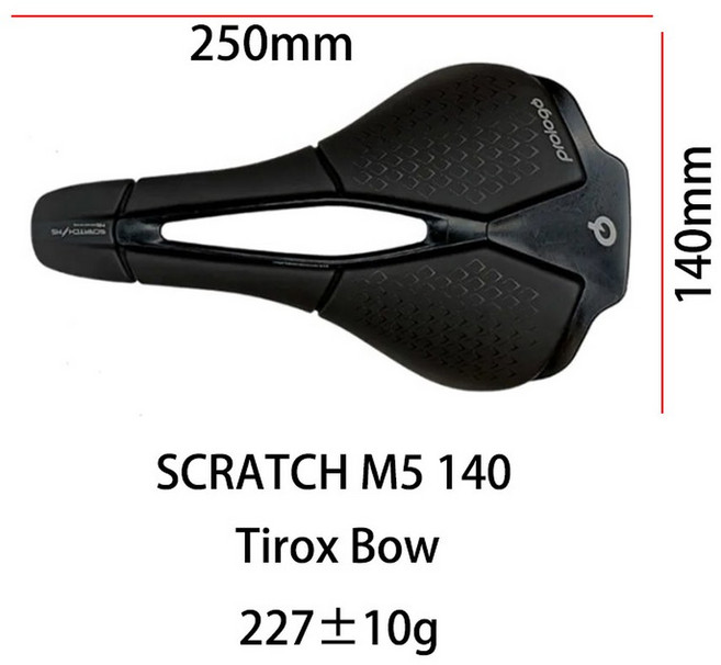 Prologo 스크래치 M5 짧은 코 새들 할로우 로드 자전거 프론트 250x140mm 250x147mm, Tirox 250-140, 1개