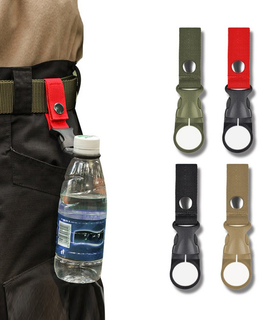 봄이온마켓 간편한 야외활동 버클형 물병걸이 생수병 걸이, 10개, KH 카키