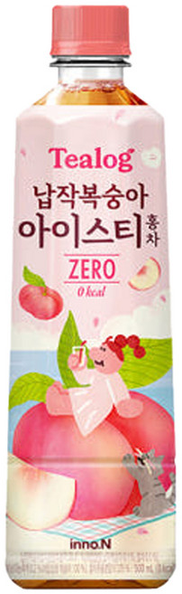 티로그 납작복숭아 아이스티 제로 500ml 24입., 단일 jh유통 1268894