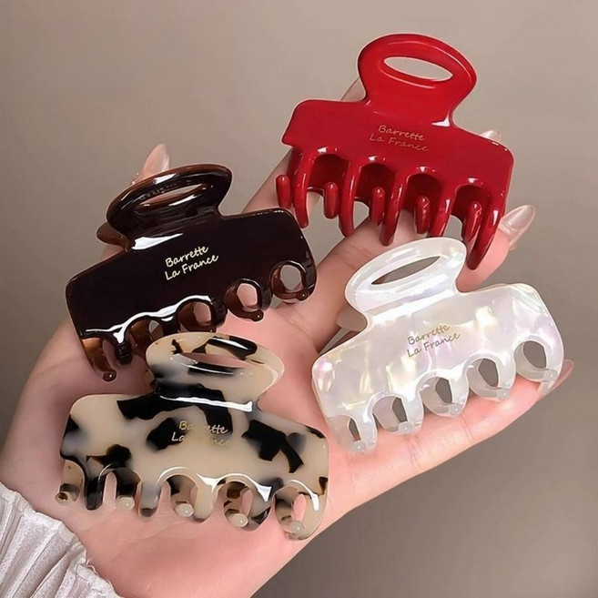 셀룰로오스 반묶음 올림머리 집게핀 헤어 고정핀 중형 4종세트