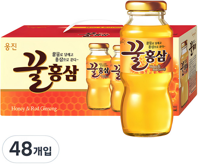 웅진 꿀 홍삼 혼합 음료, 180ml, 48개