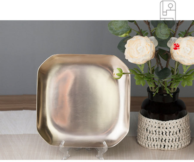 [오부자방짜유기] 팔각접시 (특대) / 무형문화재14호, 1개, 골드