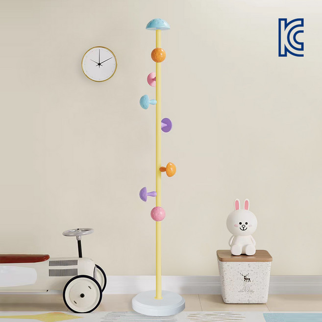 KC인증 스위트패밀리 귀여운 버섯 스탠드 옷걸이 행거, 옐로우