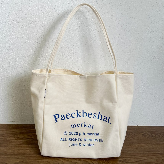 캔버스 가방 에코백 레터링 영문 프린트 코튼 데일리 숄더백