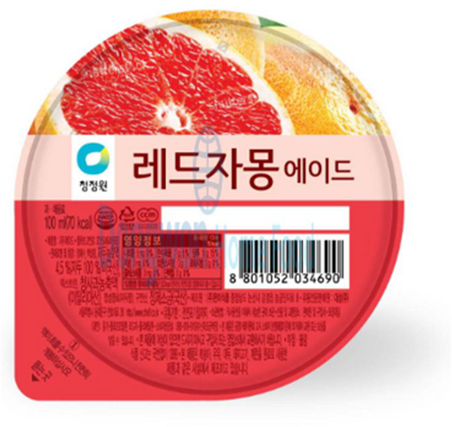 청정원 레드 자몽 에이드, 100ml, 50개