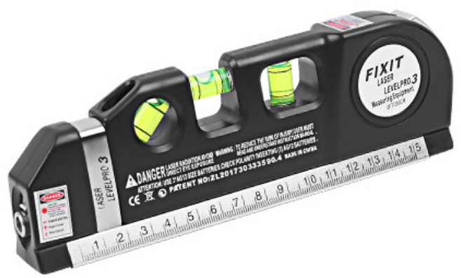 多功能雷射水平尺 家用紅外線十字線直角水平儀 高精度打線器, 1個, 激光水平尺