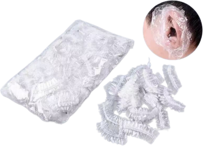 일회용 염색 귀덮개 이어캡 세트 미용실 셀프염색 귀보호 비닐캡, 2000개, 투명