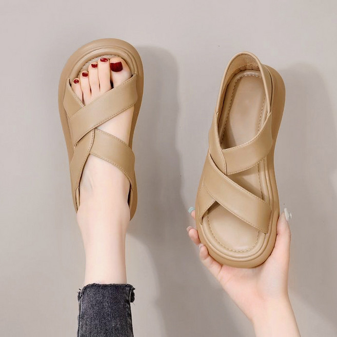 Modern Fashion 여성 발편한 키높이 샌들 통굽 슈즈 X86