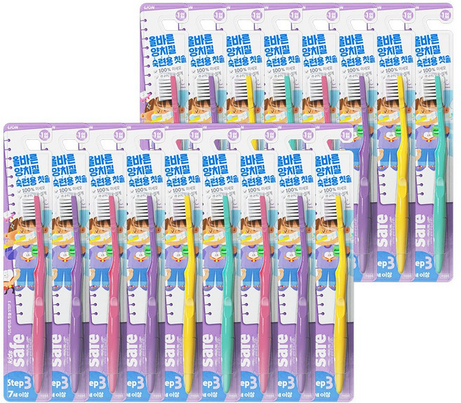 키즈세이프 어린이칫솔 스텝 3단계, 랜덤 발송, 1개입, 17개