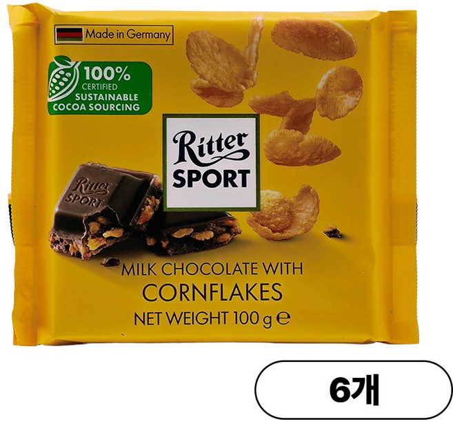 리터스포트 콘플레이크 초콜릿, 100g, 6개