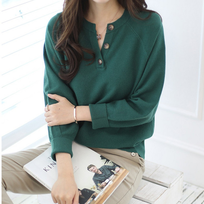 [당일배송][루시다] 이오스 넥버튼 니트