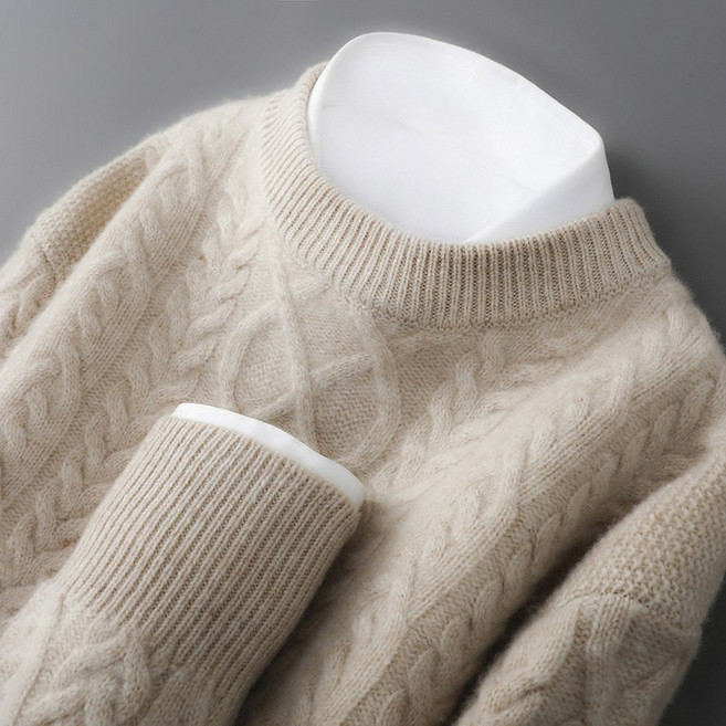 秋冬新款100%純羊毛衫男士半高領加厚毛衣休閒寬鬆內搭羊絨打底衫