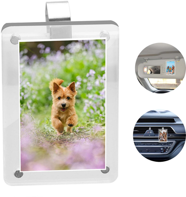 [루이/차량용사진걸이] 차량용 사진 클립 (6x9cm) / 자동차 선바이저 포토홀더, 투명, 1개