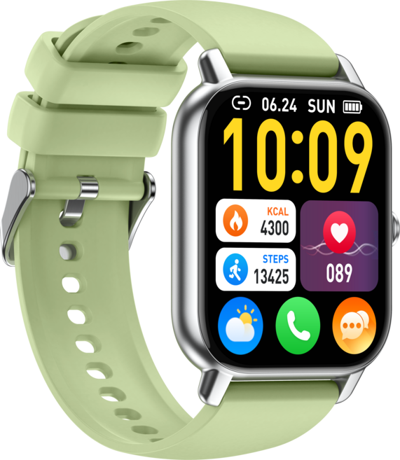 Donerton P66 통화가능 스마트워치 46.99mm 한글판 운동시계, 블루투스, 4.699cm, 녹색
