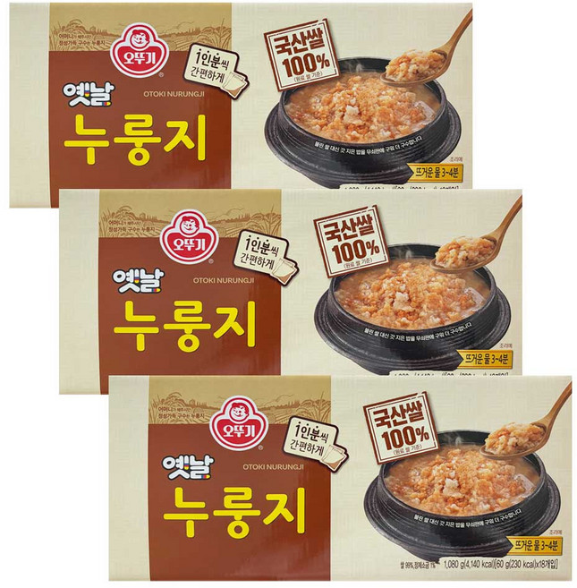 오뚜기 옛날 구수한 누룽지, 1.08kg, 3개