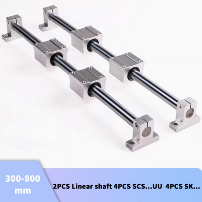 테이블소품세트 선형 레일 샤프트 광축 막대 OD 8/10/12/16mm SCS-UU 선형 가이드 레일 블록 베어링 CNC 라, 03 300mm, 01 12mm, 1개