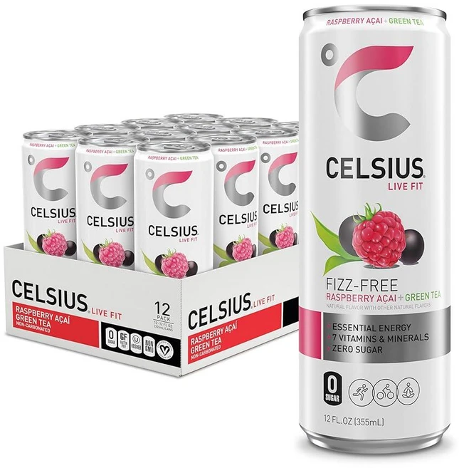 셀시우스 피즈프리 라즈베리 아사이 그린티 에너지 드링크 355ml 12캔, 피즈 프리 라즈베리 아사이 - 쿠팡