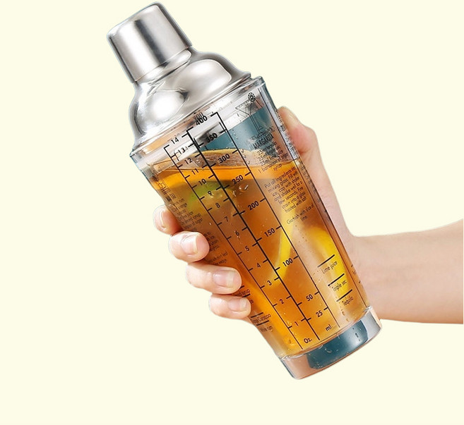 BOSUN 칵테일쉐이커 400ml 믹싱틴 칵테일 쉐이커 레시피 바텐더도구, 304스테인레스 스틸, 1개, 304스테인레스 스틸 * 1개