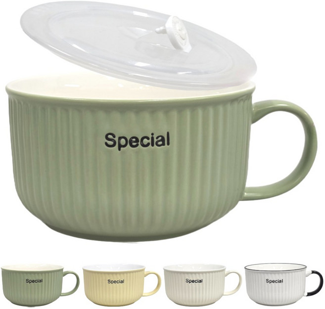 유비토 전자레인지 라면 그릇 손잡이 계란찜 1000ml, 1개, 올리브