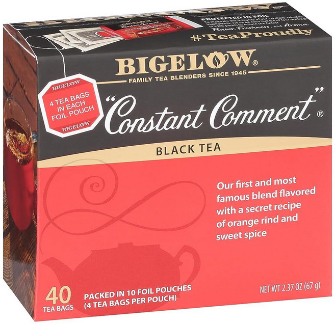 Bigelow Tea Perfectly Mint 홍차 카페인 티백 총 20개 262429, 2-6개들이 팩, 33g, 20