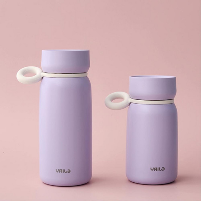 리유저블 보온 텀블러 진공 스텐 3color 대형 머그잔, 퍼플, 330ml, 1개