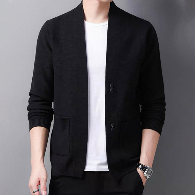 봄가을 남성 니트 가디건 루즈핏 캐주얼 긴팔 아우터 DX-7725