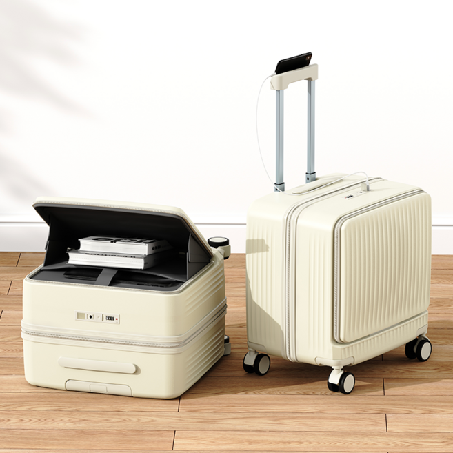 프론트 오픈 캐리어기 18인치 20인치내용 하드 캐리어, 화이트