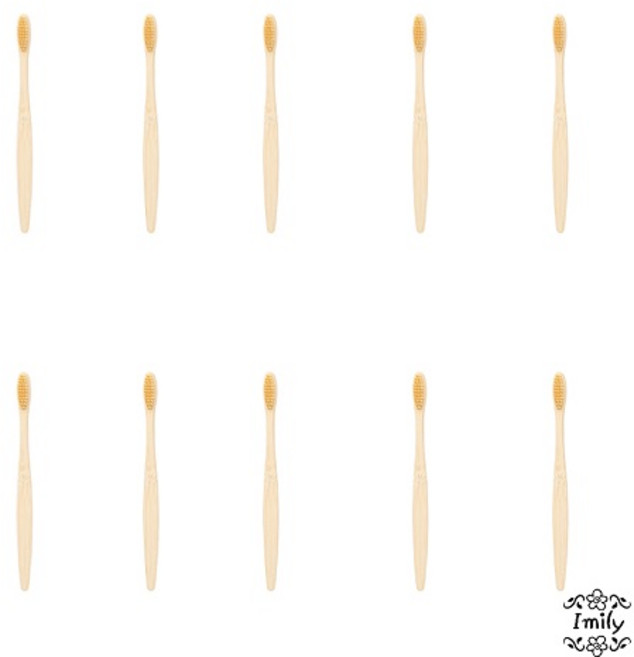 대나무 칫솔 10개, 베이지, 1개입