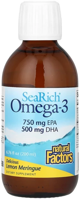 내추럴팩터스 SeaRich 오메가-3 레몬 머랭 6.76 fl oz (200 ml), 레몬머랭, 1개, 200ml - 쿠팡