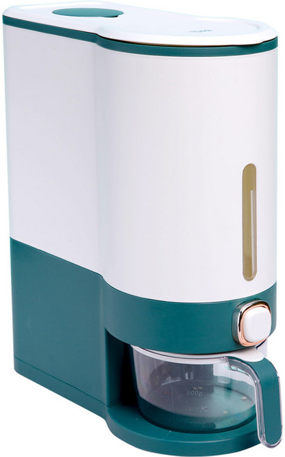 헬로제인 버튼식 밀폐 계량 쌀통, 로얄 그린, 1개